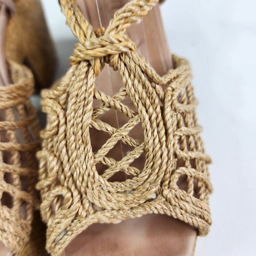 Vicenza Anthropologie Melissa Woven Platform Sandals In Boho Beige Size US 6 - Picture 7 of 16